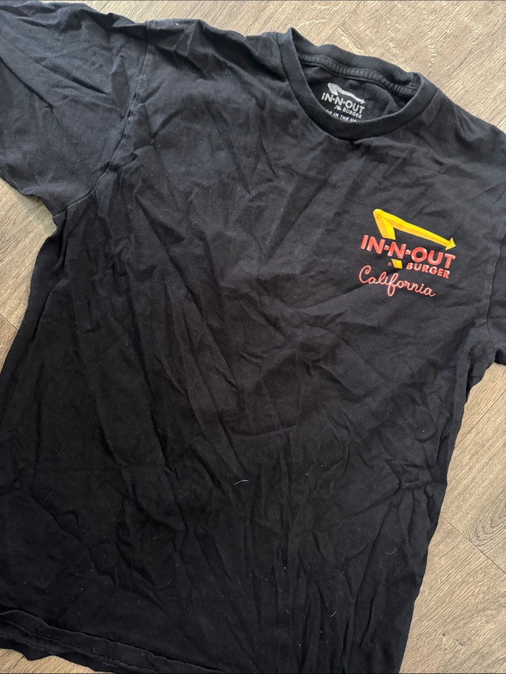 IN-N-OUT Burger California Logo Tee - Black with Yellow & Red Accents